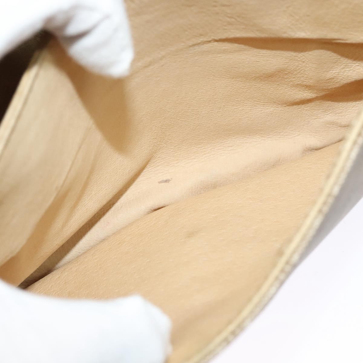 Celine Vintage Macadam Shoulder Bag Canvas and Leather, BEIGE, CANVAS, Shoulder bag