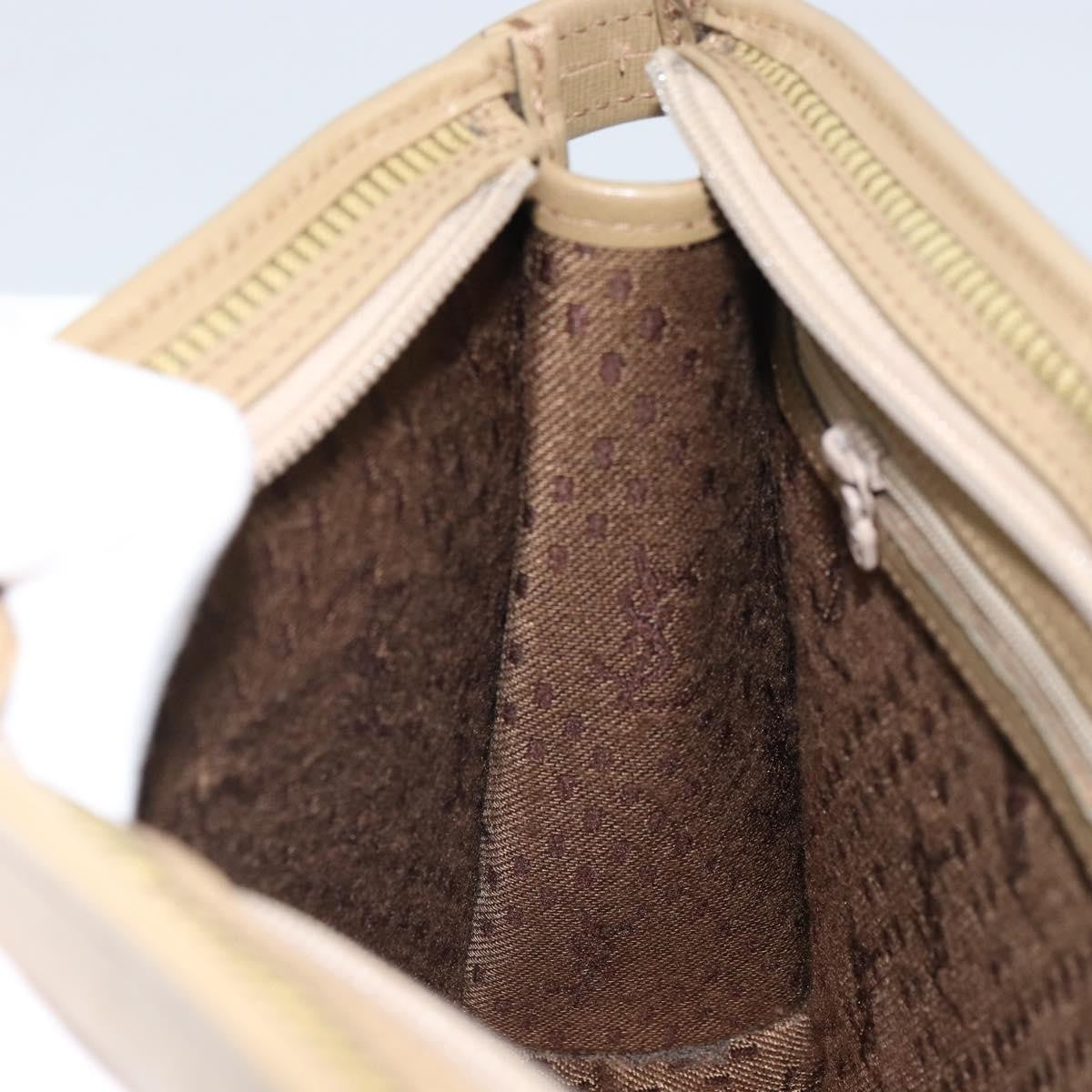 Saint Laurent Zip Pouch Leather, BEIGE, LEATHER, Clutche & pouche