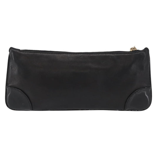 Chanel Camellia Clutch Bag Leather, BLACK, LEATHER, Clutche & pouche