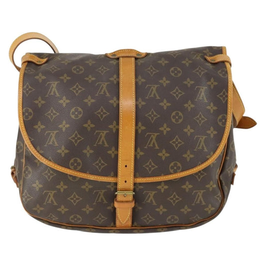 Louis Vuitton Saumur Handbag Monogram Canvas, BROWN, CANVAS, Shoulder bag