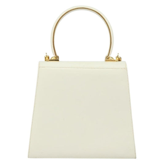 Salvatore Ferragamo Gancini Convertible Top Handle Bag Leather, WHITE, LEATHER, Handbag