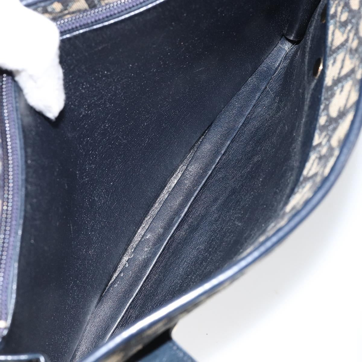 Christian Dior Vintage CD Trotter Handbag Canvas, NAVY, CANVAS, Handbag