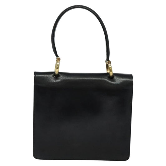 Celine Gancini Handbag Leather, BLACK, LEATHER, Handbag