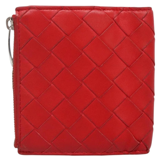 Bottega Veneta Bifold Coin Pocket Card Holder Intrecciato Nappa, RED, LEATHER, Wallets
