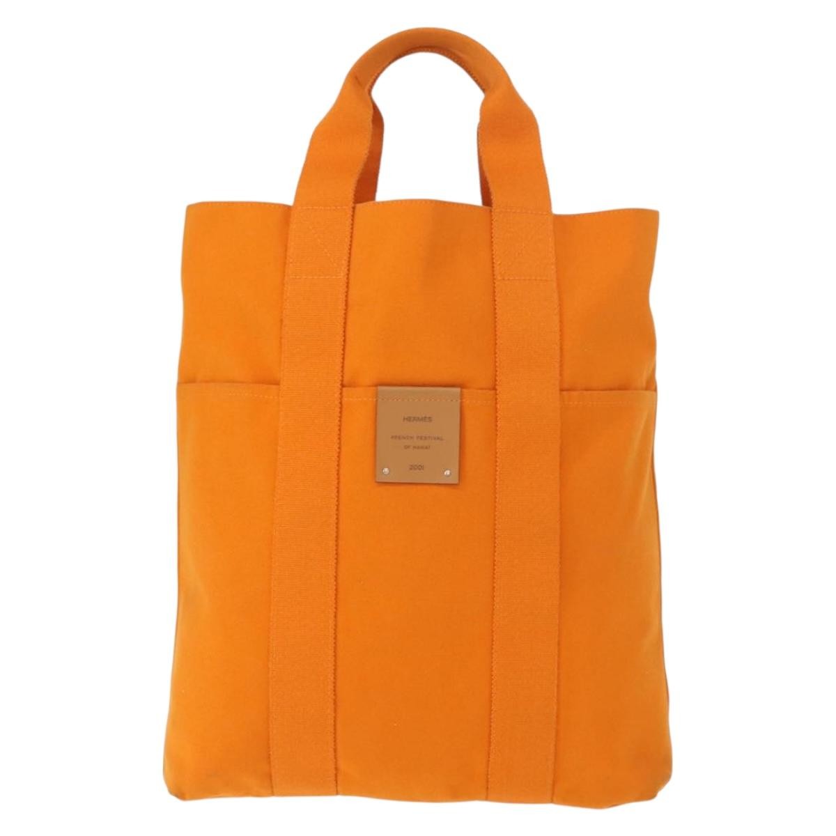 Hermes Fourre-tout Herline Fourre-tout Herline, ORANGE, CANVAS, Tote bag
