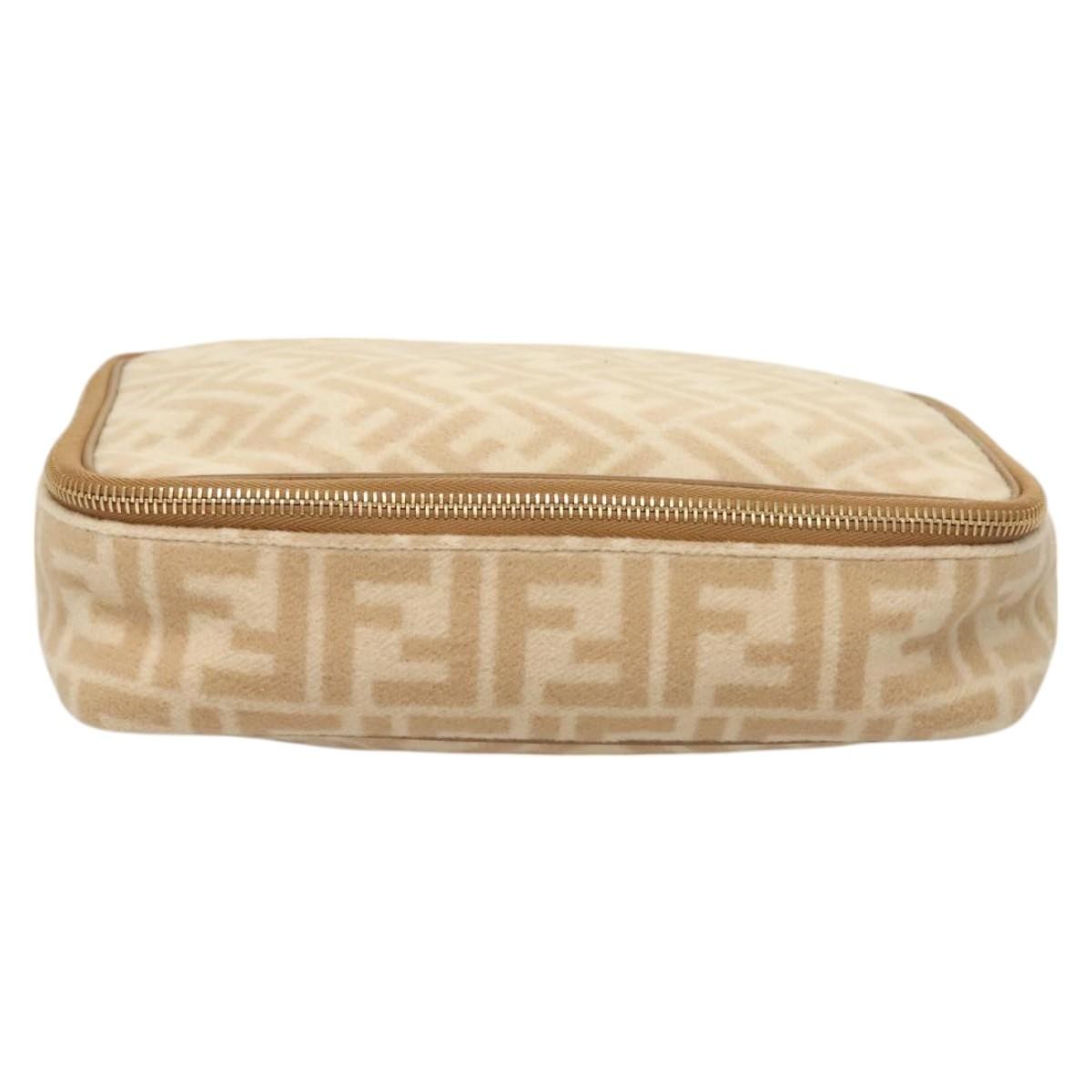 Fendi Vintage Toiletry Pouch Zucca Canvas, BEIGE, CANVAS, Clutche & pouche