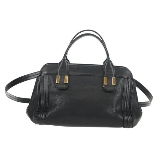 Chloe Alice Satchel Leather, BLACK, LEATHER, Handbag