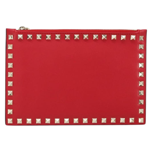 Valentino Garavani Rockstud Pouch Leather, PINK, LEATHER, Clutche & pouche