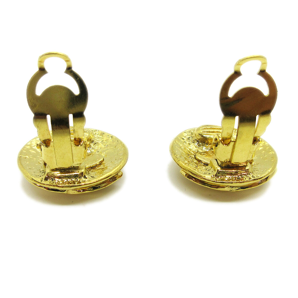 Chanel Vintage CC Round Clip-On Earrings Metal, GOLD, GOLD_PLATED, Earrings