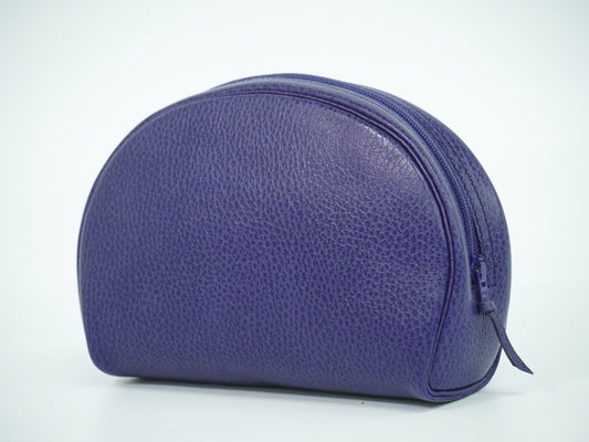 Christian Dior Vintage Zip Pochette Leather, BLUE, LEATHER, Clutche & pouche