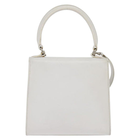 Celine Gancini Handbag Leather, WHITE, LEATHER, Handbag