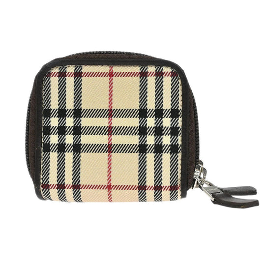 Burberry Zip Around Coin Pouch Canvas, Beige, Canvas, Wallet