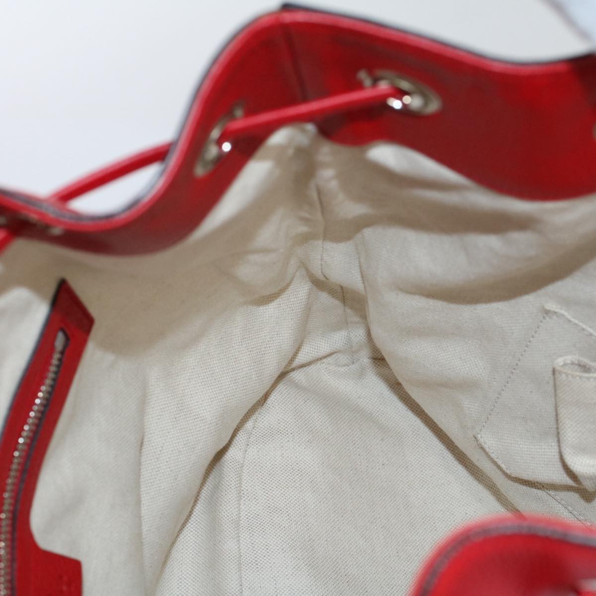 Gucci Soho Drawstring Backpack Leather, Red, Leather, Backpack