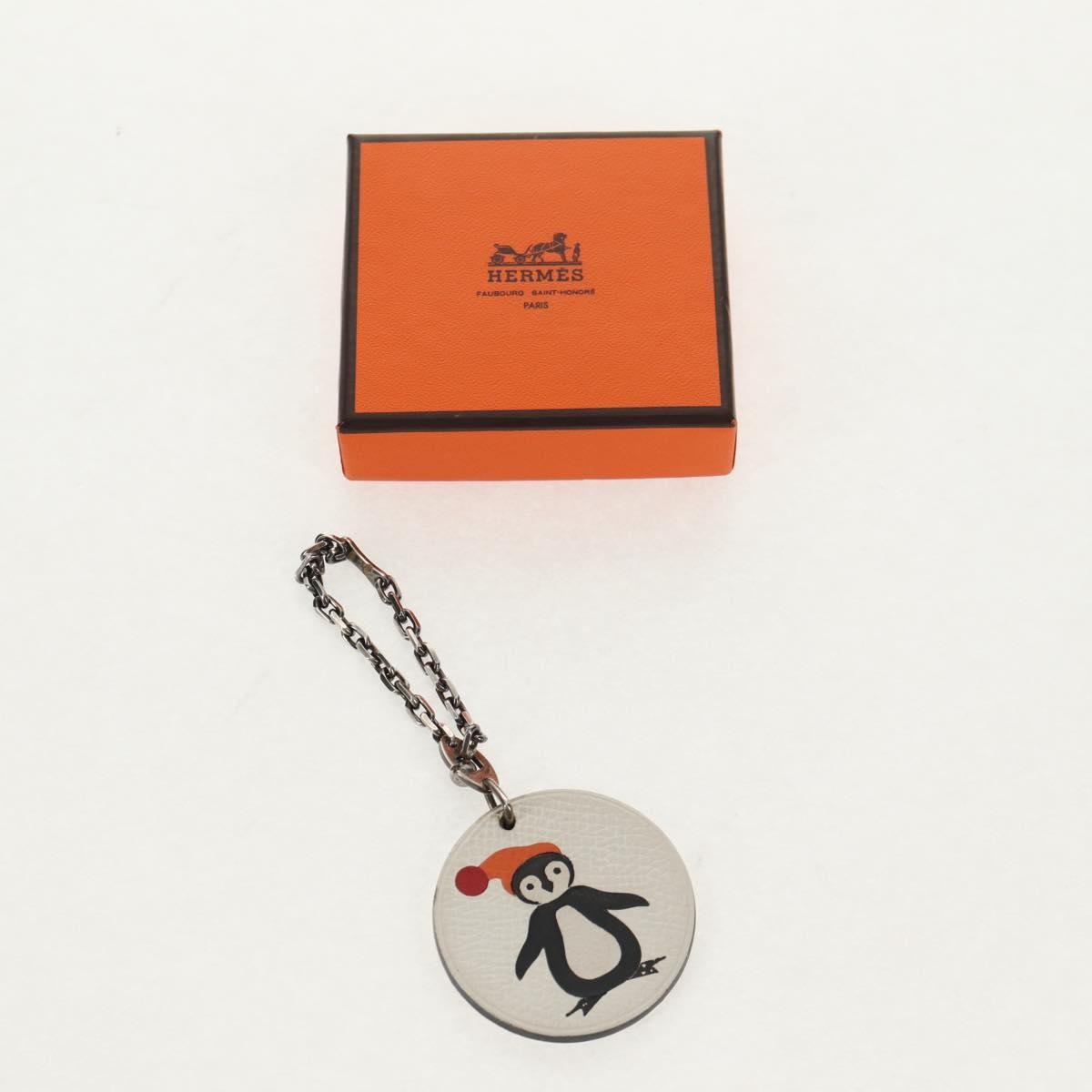Hermes Breloque Bag Charm Metal, WHITE, LEATHER, Charms and Keychains