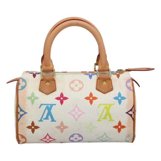 Louis Vuitton Speedy Mini HL Handbag Monogram Multicolor, WHITE, CANVAS, Handbag