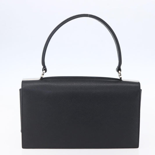 Salvatore Ferragamo Gancini handbag Leather, BLACK, LEATHER, Shoulder bag