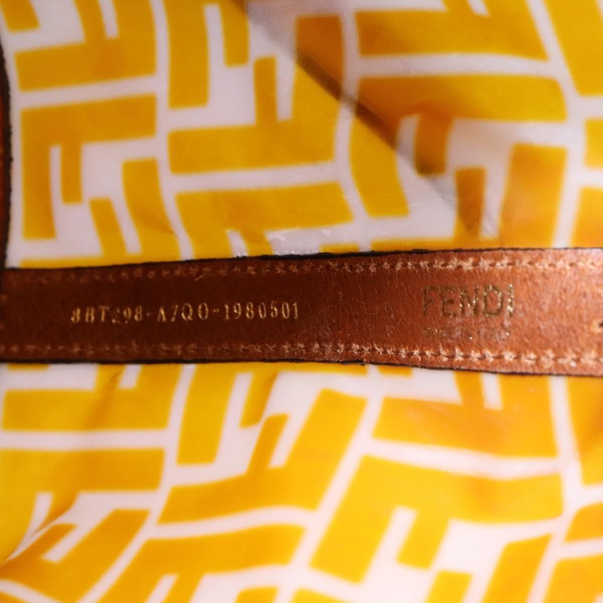 Fendi FF Logo Mon Tresor Bucket Bag Canvas, ORANGE, CANVAS, Shoulder bag