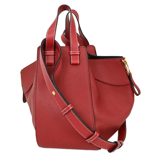 Loewe Hammock Bag Leather, RED, LEATHER, Handbag