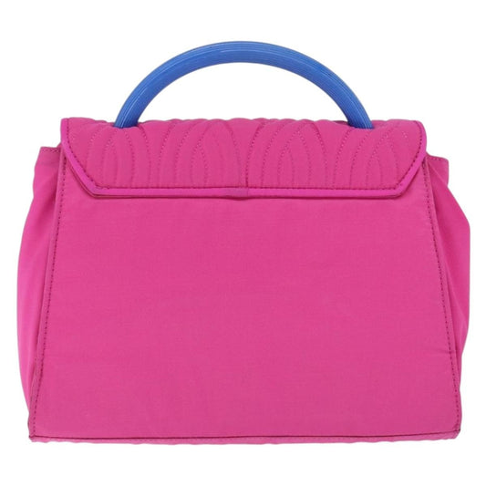 Fendi Top Handle Flap Bag Nylon, PINK, NYLON, Handbag