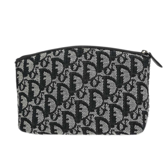 Christian Dior Vintage Trotter Pouch Diorissimo Canvas, Gray, Canvas, Clutch