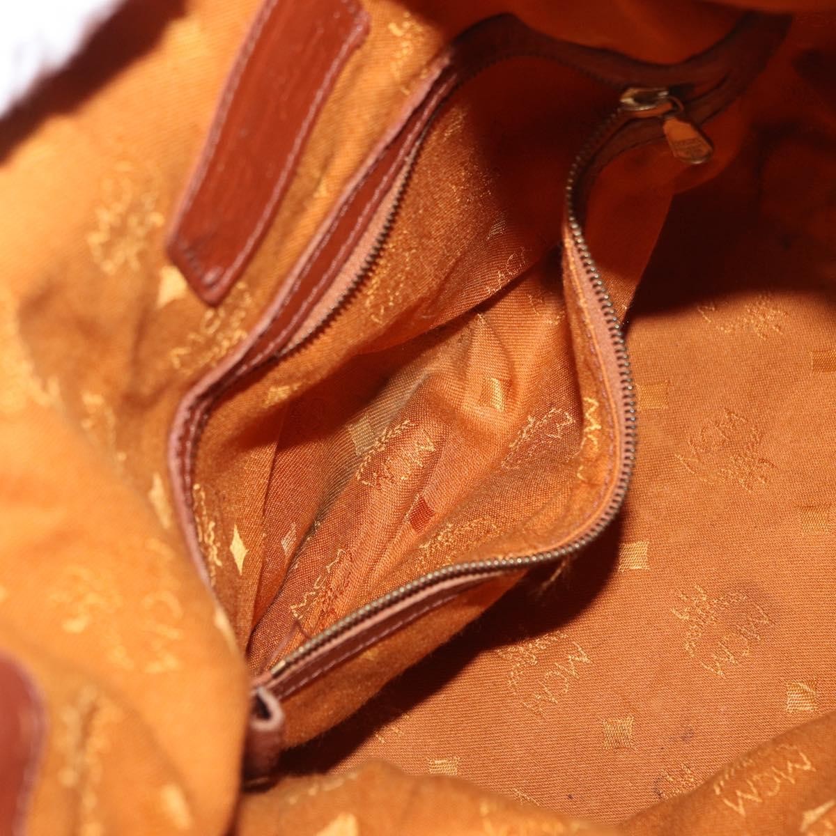 MCM Visetos Shoulder bag Canvas and Leather, BROWN, CANVAS, Shoulder bag