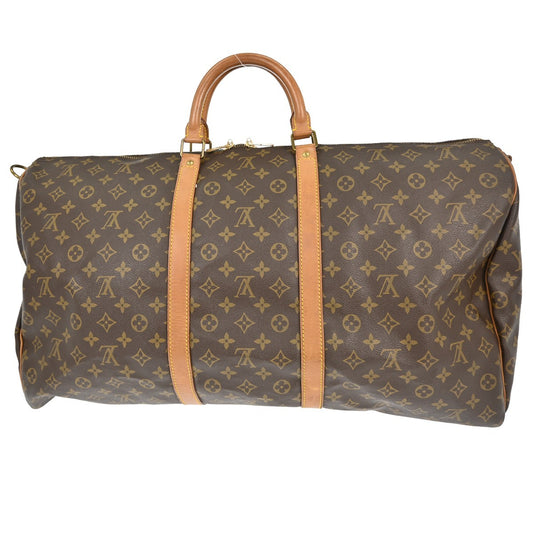 Louis Vuitton Keepall Bandouliere Bag Monogram Canvas, BROWN, CANVAS, Travel bag