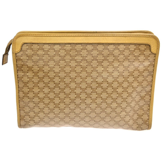 Celine Macadam Pochette Clutch, BROWN, PVC, Clutche & pouche