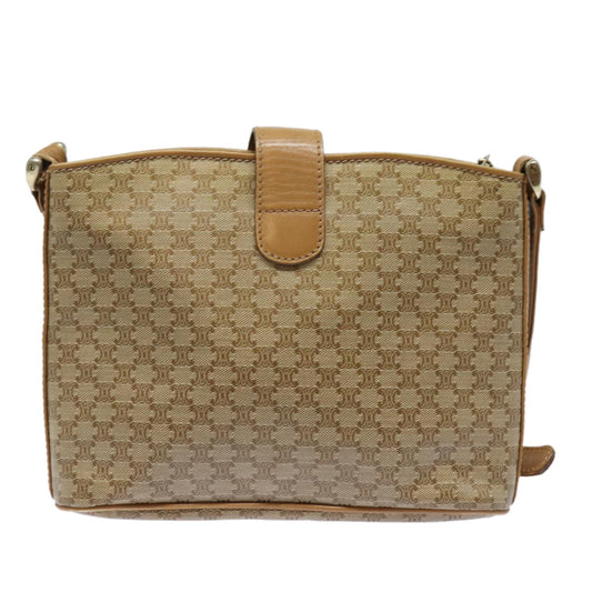 Celine Macadam Shoulder Bag Canvas, BEIGE, CANVAS, Shoulder bag