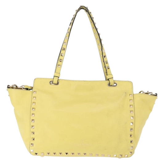 Valentino Garavani Rockstud Tote Soft Leather, YELLOW, LEATHER, Tote bag