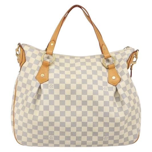 Louis Vuitton Evora Handbag Damier, WHITE, CANVAS, Tote bag