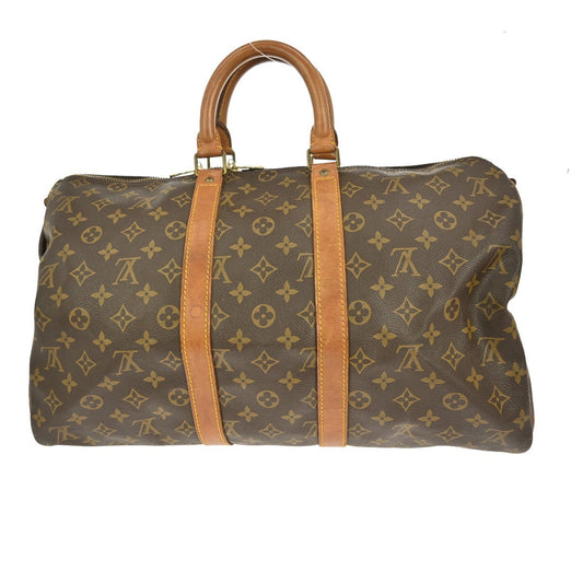 Louis Vuitton Keepall Bandouliere Bag Monogram Canvas, BROWN, CANVAS, Travel bag