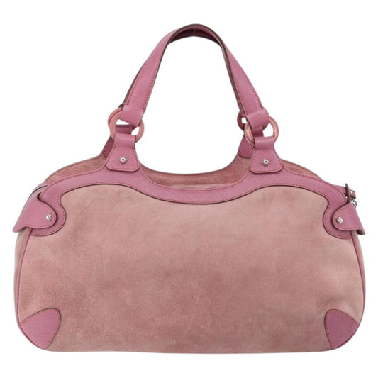 Salvatore Ferragamo Gancini handbag Suede, PINK, SUEDE, Handbag