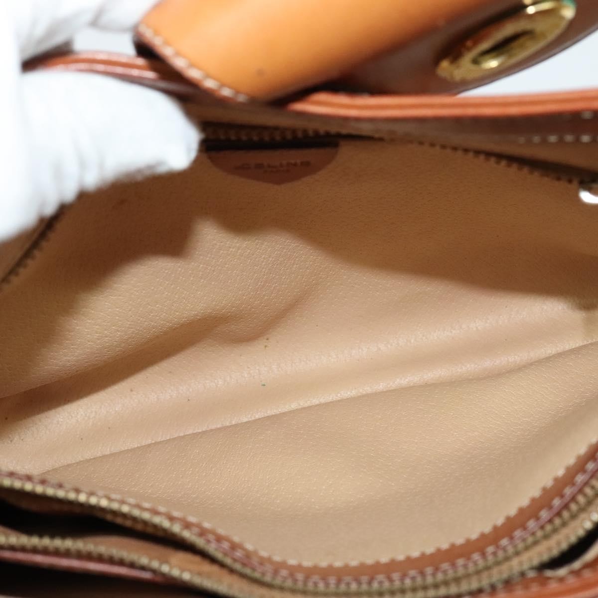 Celine Macadam Handbag Macadam with leather, BEIGE, CANVAS, Handbag