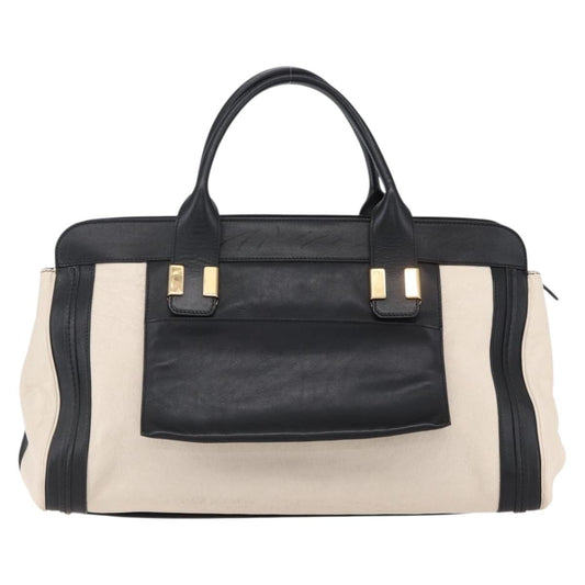 Chloe Alice Satchel Leather, BLACK, LEATHER, Handbag