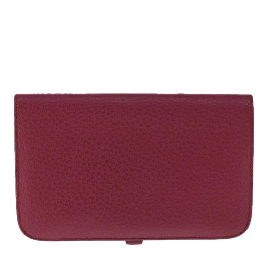 Hermes Dogon Duo Combined Wallet Leather, RED, LEATHER, Wallets