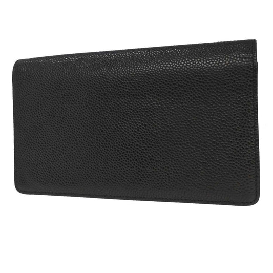 Chanel CHANEL V Stitch Chevron Long Bifold Wallet Pink Chevron, Black, Calfskin, Wallet