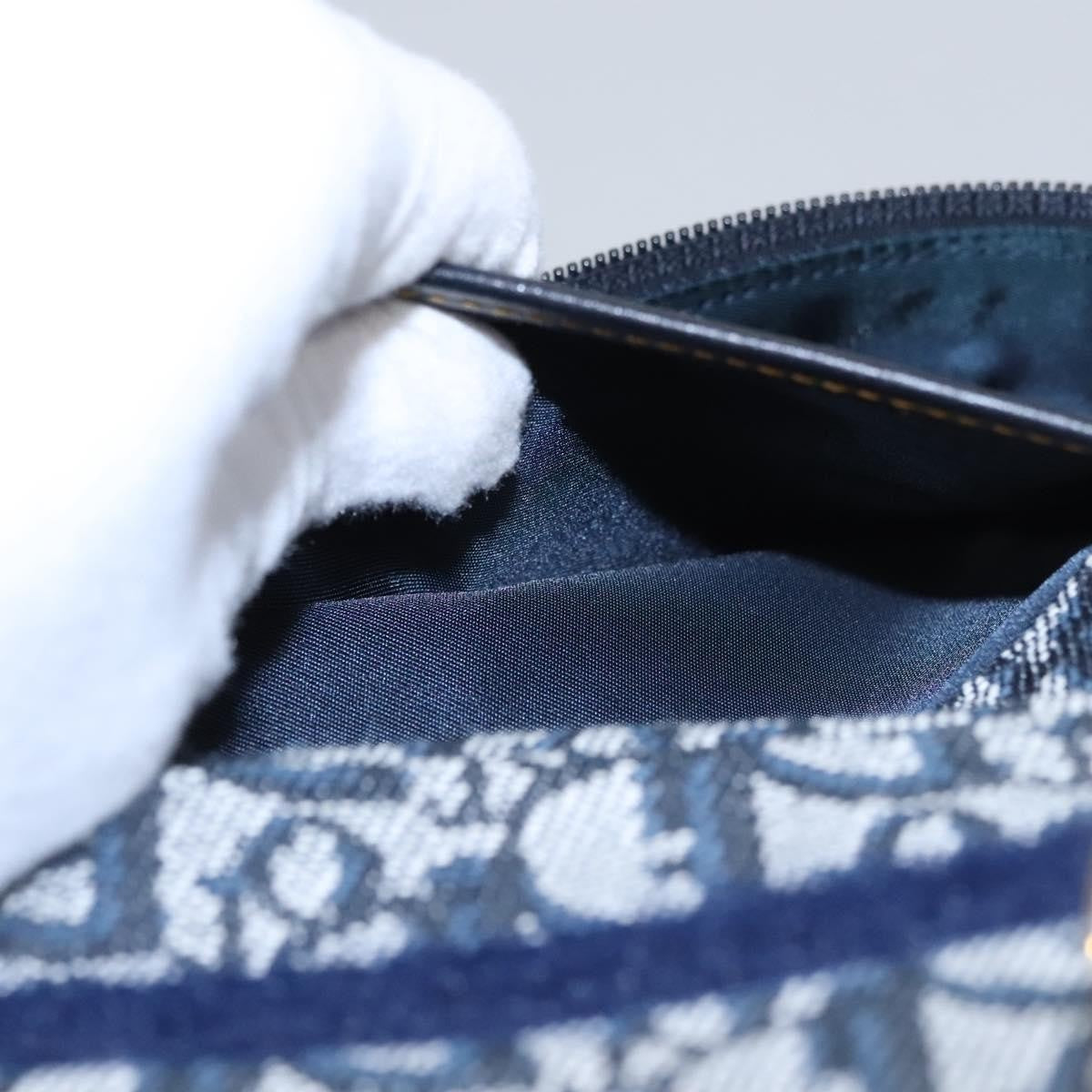 Christian Dior Vintage Saddle Coin Purse Diorissimo Canvas, NAVY, CANVAS, Wallets