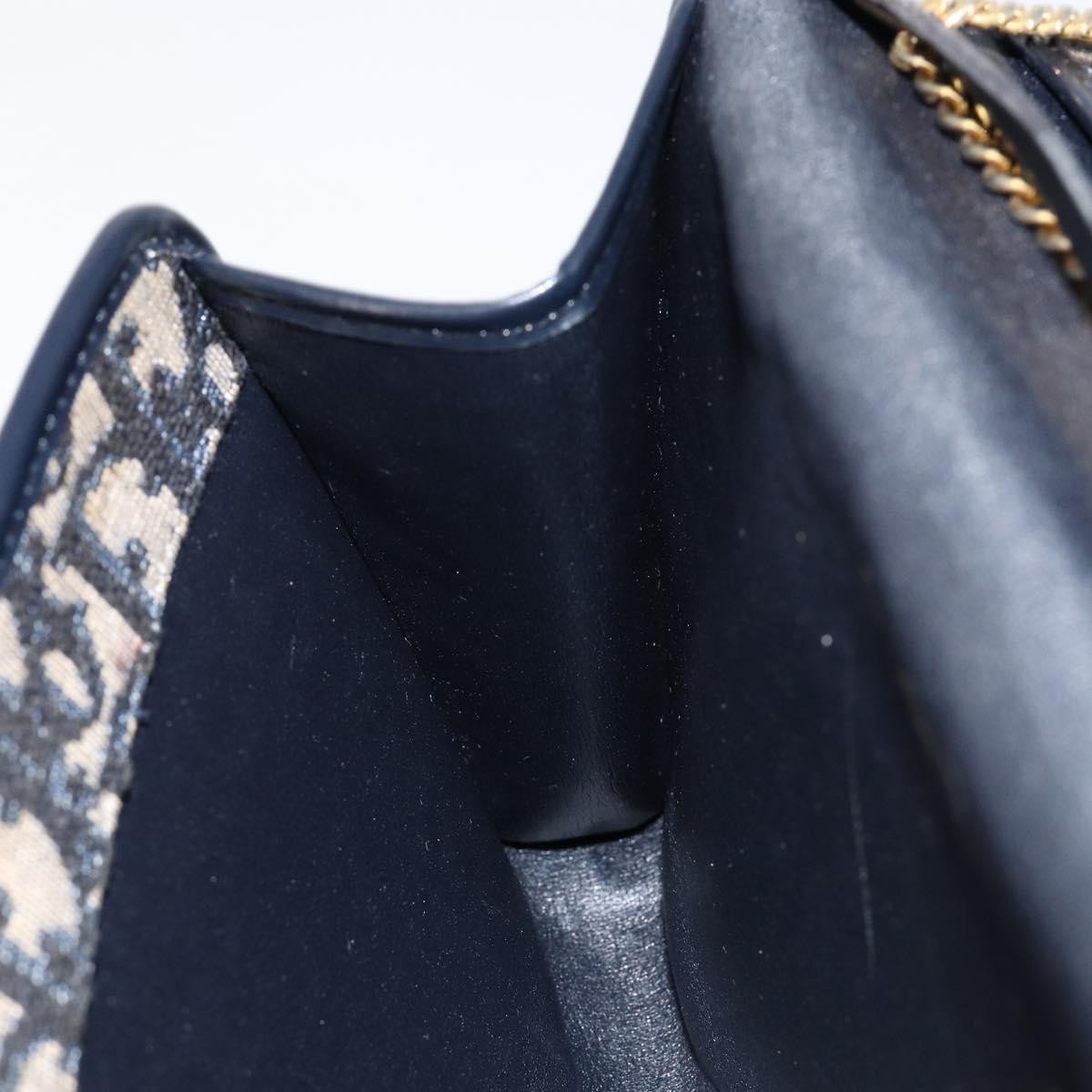 Christian Dior Vintage Trotter Shoulder Bag Canvas, NAVY, CANVAS, Shoulder bag