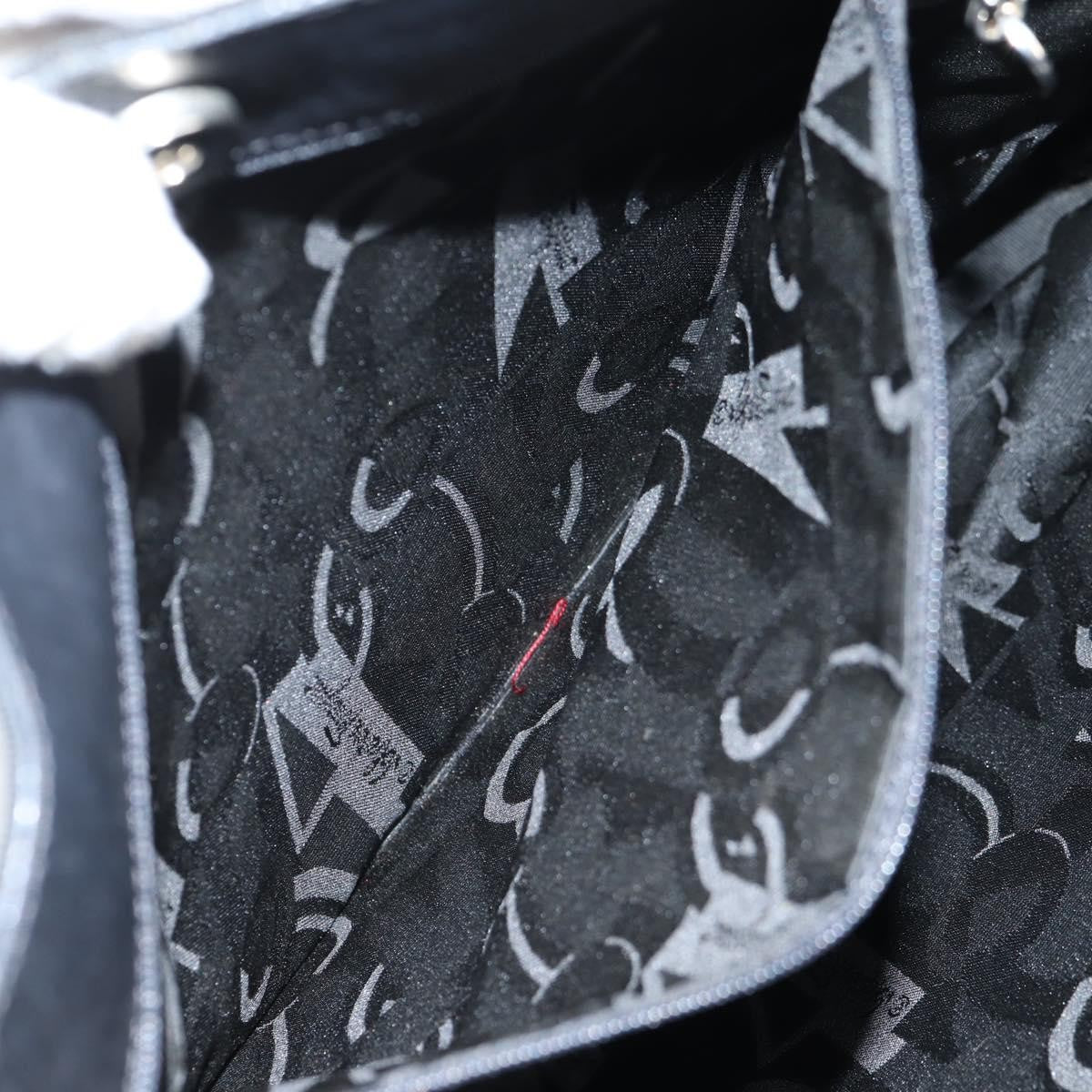 Salvatore Ferragamo Vala Shoulder Bag Nylon, BLACK, CANVAS, Shoulder bag