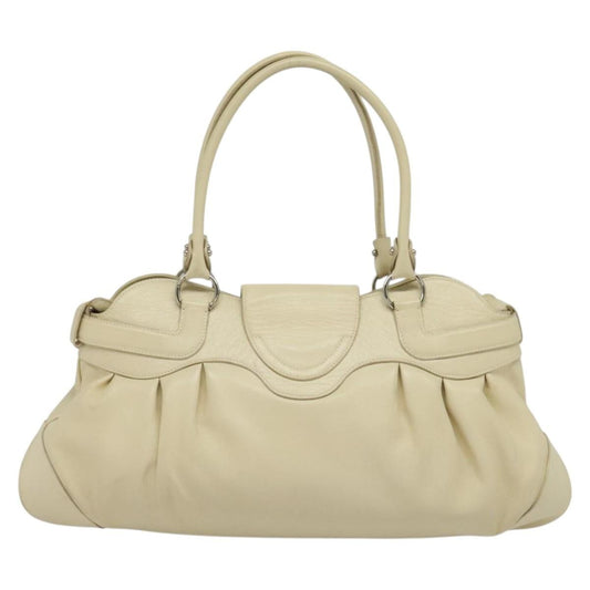 Salvatore Ferragamo Marisa Satchel Leather, BEIGE, LEATHER, Tote bag