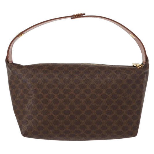 Celine Vintage Macadam Handbag Canvas, BROWN, CANVAS, Handbag