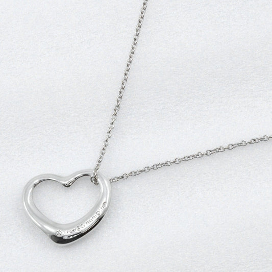 Tiffany & Co. Elsa Peretti Open Heart Pendant Necklace Sterling Silver, SILVER, SILVER, Necklace