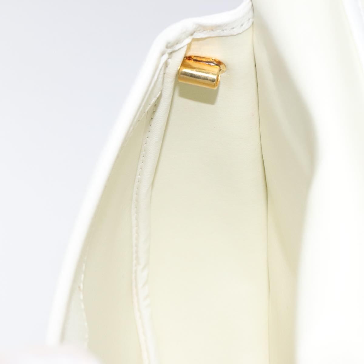 Christian Dior Flap Shoulder Bag Leather, WHITE, LEATHER, Shoulder bag