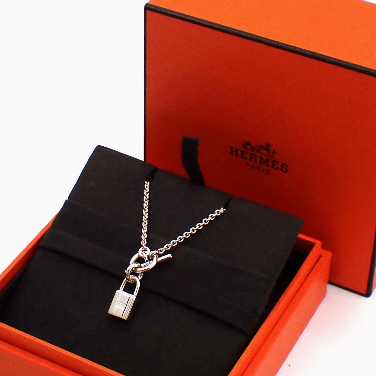 Hermes Cadenas Kelly Pendant Necklace Sterling Silver, SILVER, SILVER, Necklace