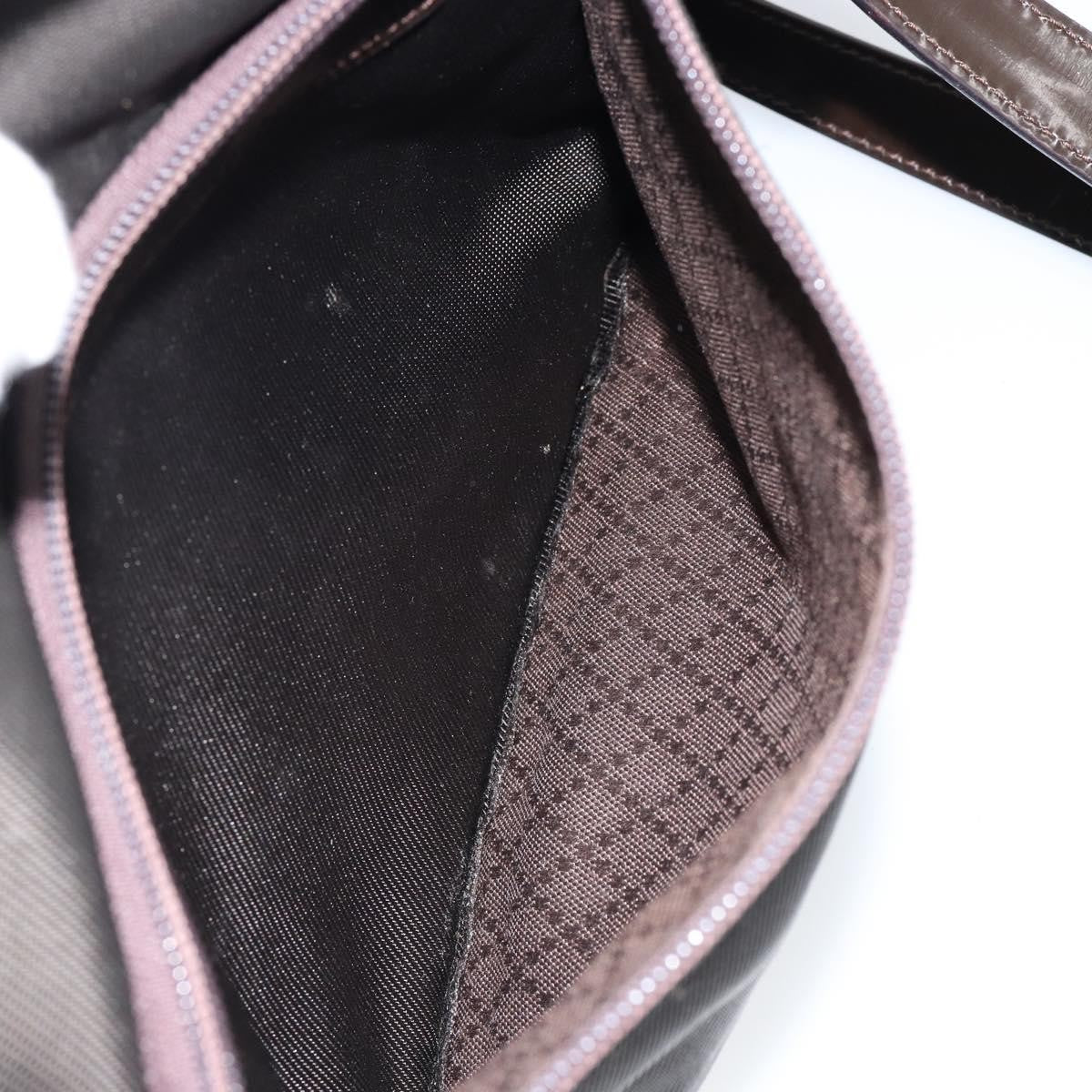 Gucci Vintage Bamboo Handle Bag Nylon, BROWN, NYLON, Handbag