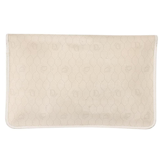 Christian Dior Vintage honeycomb clutch Canvas, WHITE, CANVAS, Clutche & pouche