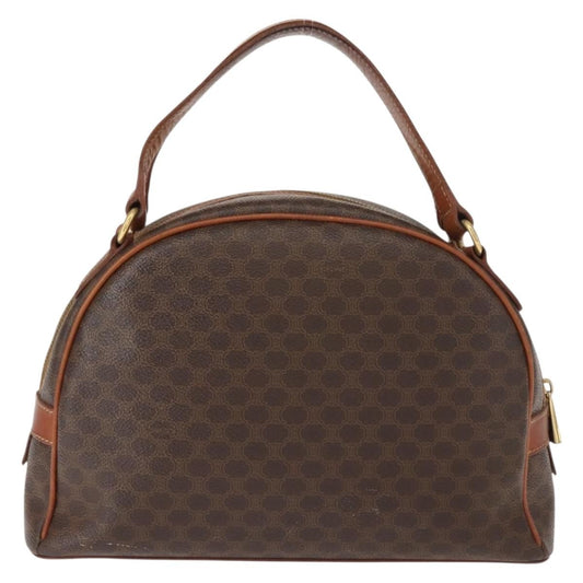 Celine Vintage Macadam Handbag Canvas and Leather, BROWN, CANVAS, Handbag