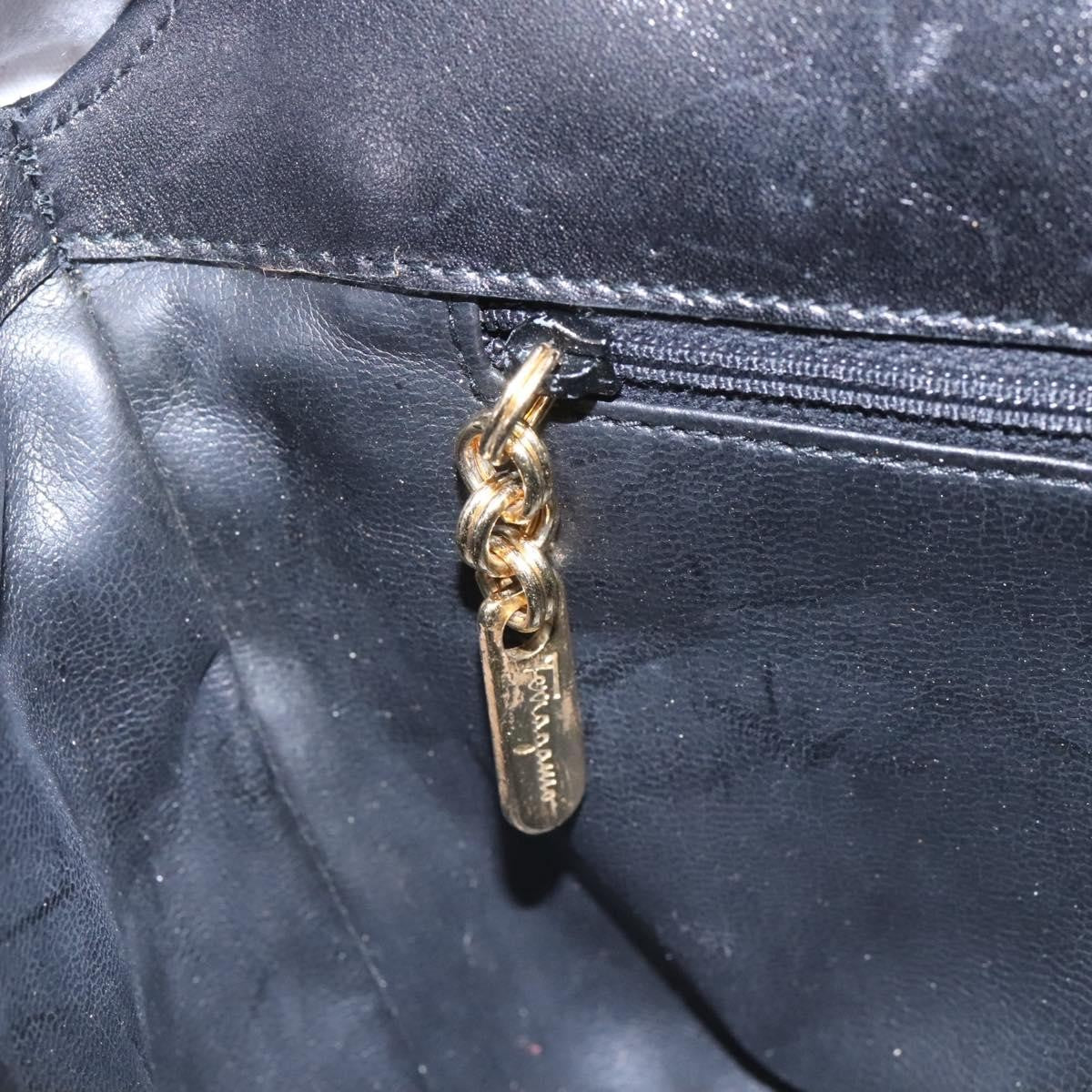 Salvatore Ferragamo Vintage Shoulder Bag Leather, BLACK, LEATHER, Shoulder bag