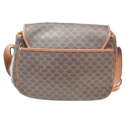 Celine Vintage Macadam Shoulder Bag Canvas and Leather, BROWN, CANVAS, Shoulder bag