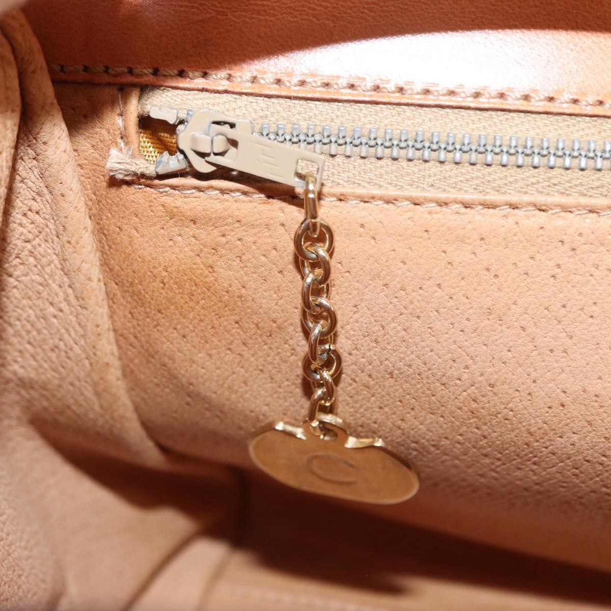 Celine Vintage Macadam Handbag Canvas and Leather, BROWN, CANVAS, Handbag